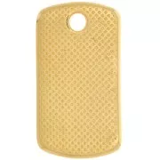 20x11mm Rectangle pendant with epoxy resin drop - Fine Gold plated - Blue x1