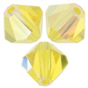 6mm Preciosa bicones - Rondelle Bead - Citrine Glitter x12