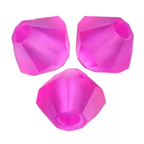 3mm Preciosa Crystal Bicones - Rondelle Bead - Fuchsia Matt x30