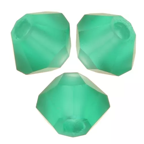 3mm Preciosa Crystal Bicones - Rondelle Bead - Emerald Matt x30