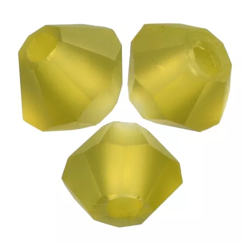 3mm Preciosa Crystal Bicones - Rondelle Bead - Olivine Matt x30