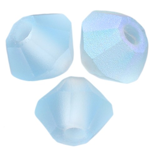 3mm Preciosa Crystal Bicones - Rondelle Bead - Aquamarine AB Matt x30