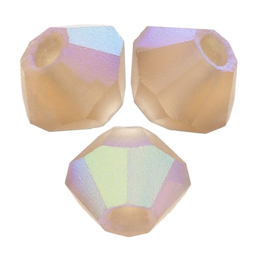 3mm Preciosa Crystal Bicones - Rondelle Bead - Smoked Topaz AB Matt x30