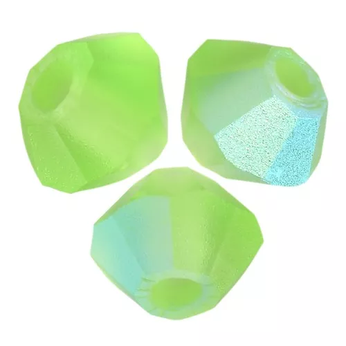 3mm Preciosa Crystal Bicones - Rondelle Bead - Peridot AB Matt x30
