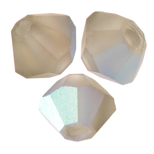 3mm Preciosa Crystal Bicones - Rondelle Bead - Black Diamond AB Matt x30