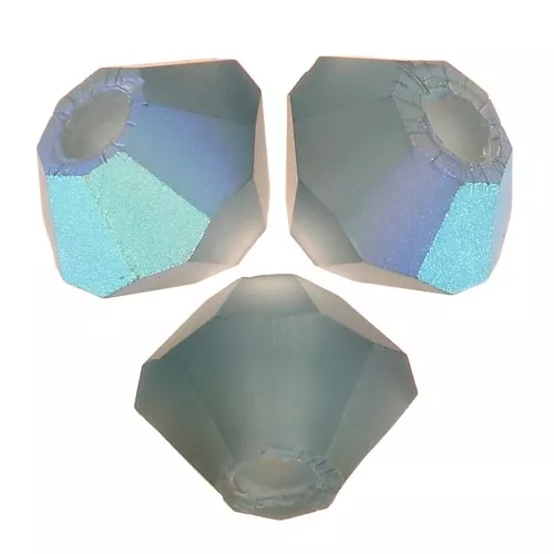 3mm Preciosa Crystal Bicones - Rondelle Bead - Montana AB Matt x30