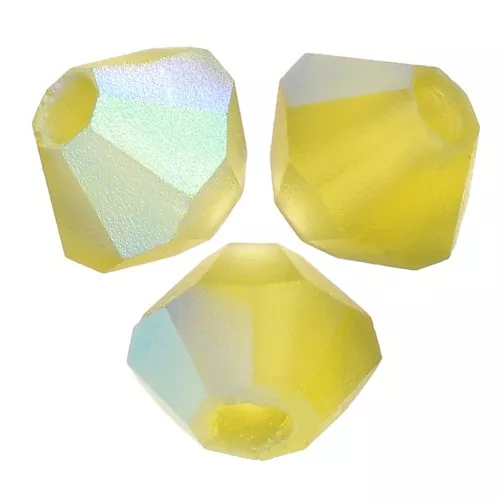 3mm Preciosa Crystal Bicones - Rondelle Bead - Olivine AB Matt x30