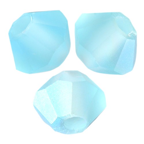 3mm Preciosa Crystal Bicones - Rondelle Bead - Aqua Bohemica AB Matt x30