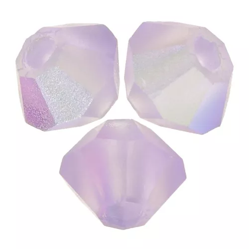 3mm Preciosa Crystal Bicones - Rondelle Bead - Violet AB Matt x30