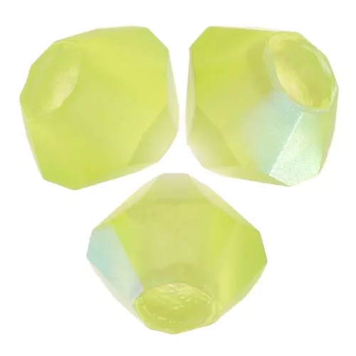 3mm Preciosa Crystal Bicones - Rondelle Bead - Limecicle AB Matt x30