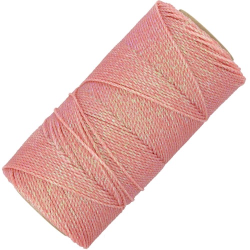 1.2mm Linhasita waxed thread for micro macramé - Salmon iridescent (Salmao) x1