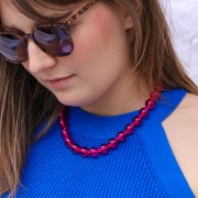 1.2mm Linhasita waxed thread for micro macramé - Iridescent pink (Flamingo) x1