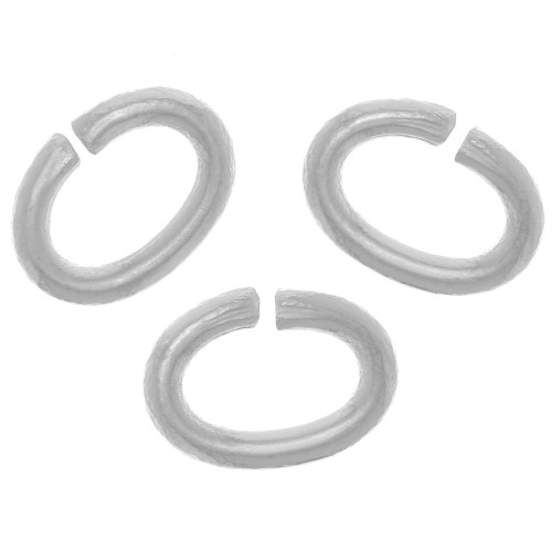 7x5x1.2mm oval jumprings open - Fine silver plating x50