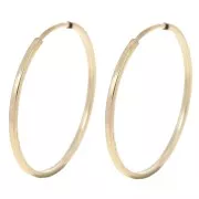 21mm Hoop earrings - 1mm square wire - Gold filled x2