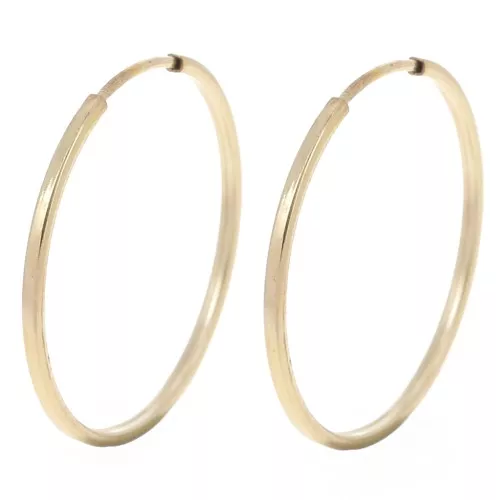 21mm Hoop earrings - 1mm square wire - Gold filled x2