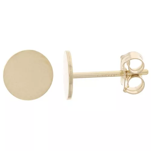 6mm round earstuds for 6mm cabochon - Gold Filled x2