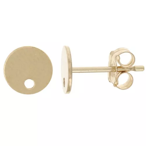 6mm Round earstuds with one hole - Gold Filled x2