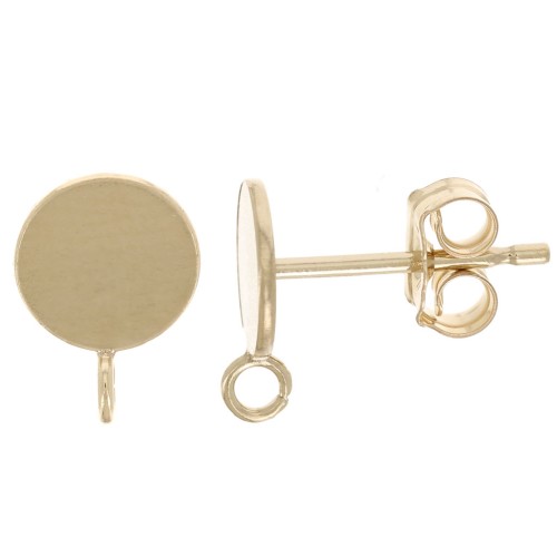 6mm Round EarStuds with Open Hoop - Gold Filled x2