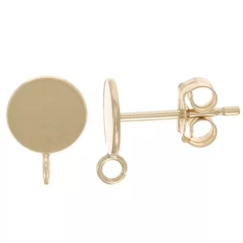 6mm Round EarStuds with Open Hoop - Gold Filled x2