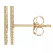 10mm T-shape earStuds twisted effect - Gold filledx2