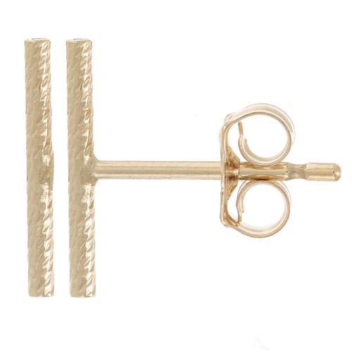 10mm T-shape earStuds twisted effect - Gold filledx2