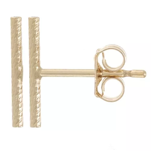 10mm T-shape earStuds twisted effect - Gold filledx2