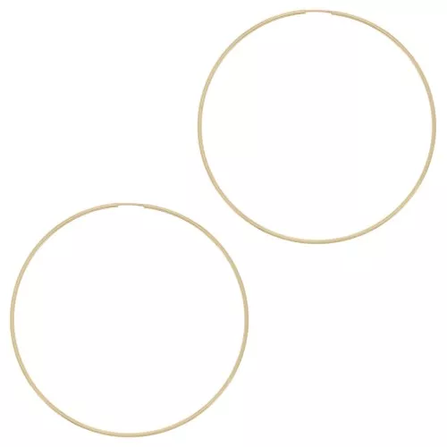 65mm hoop earrings - 1.3mm wire - Gold filled x2