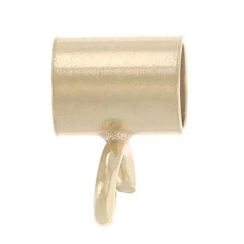 4x6mm Tube bead with clip for 2.5mm cord - Gold filled x1