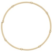 Elastic bracelet with tubes and round beads - Gold filled x1