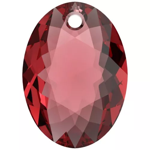 16mm PureCrystal 6438 Elliptic Cut Pendant - Scarlet x1