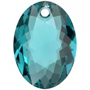 16mm PureCrystal 6438 Elliptic Cut Pendant - Blue Zircon x1