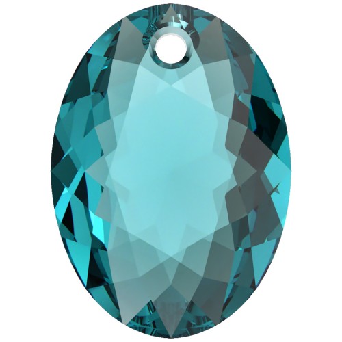 16mm PureCrystal 6438 Elliptic Cut Pendant - Blue Zircon x1