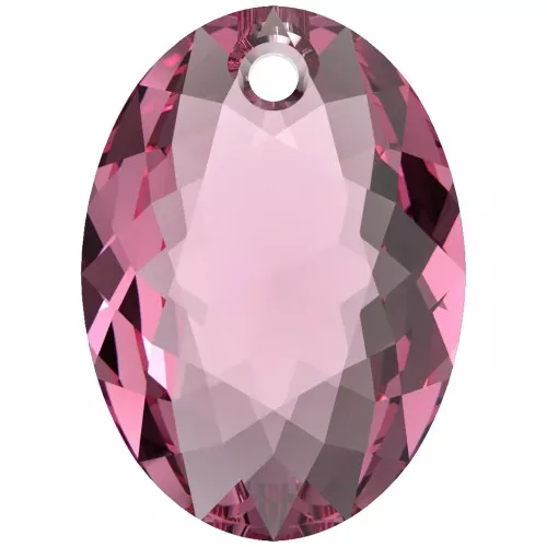 16mm PureCrystal 6438 Elliptic Cut Pendant - Rose x1