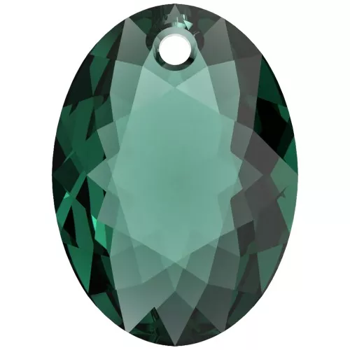 16mm PureCrystal 6438 Elliptic Cut Pendant -Emerald x1