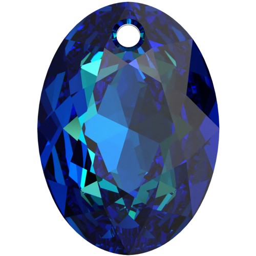 16mm PureCrystal 6438 Elliptic Cut Pendant - Crystal Bermuda Blue x1