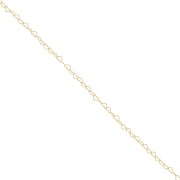 2.8mm Heart Chain - Gold filled x20cm