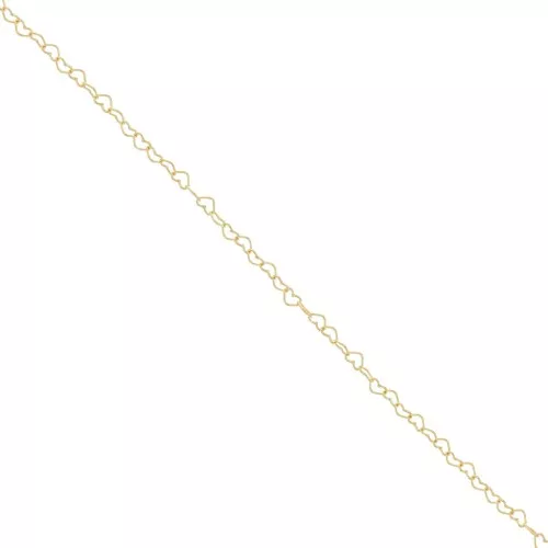 2.8mm Heart Chain - Gold filled x20cm
