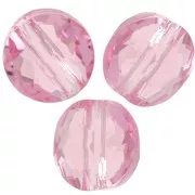 6mm Flat round beads - Thin Round PureCrystal 5034 - Light Rose x6