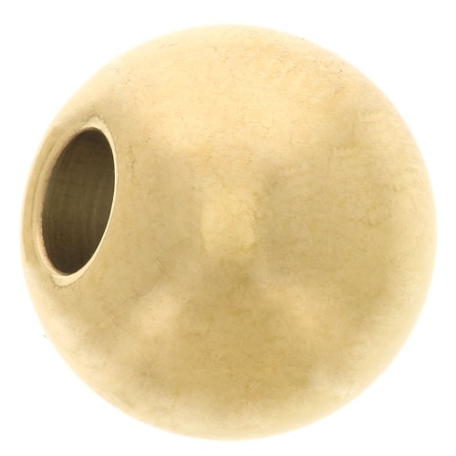 12mm 304L stainless steel flattened round bead - large hole - Gold x1