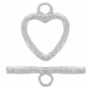 17x13.5mm 304L stainless steel Hammered heart clasp x1