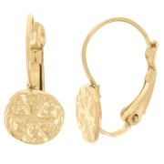 17mm 304L st. steel leverback earrings - Sand dollar irregular pattern - gold x2