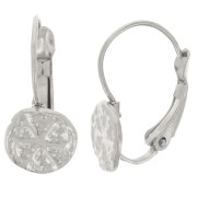 17mm 304L stainless steel leverback earrings - Sand dollar irregular pattern x2|raw }}