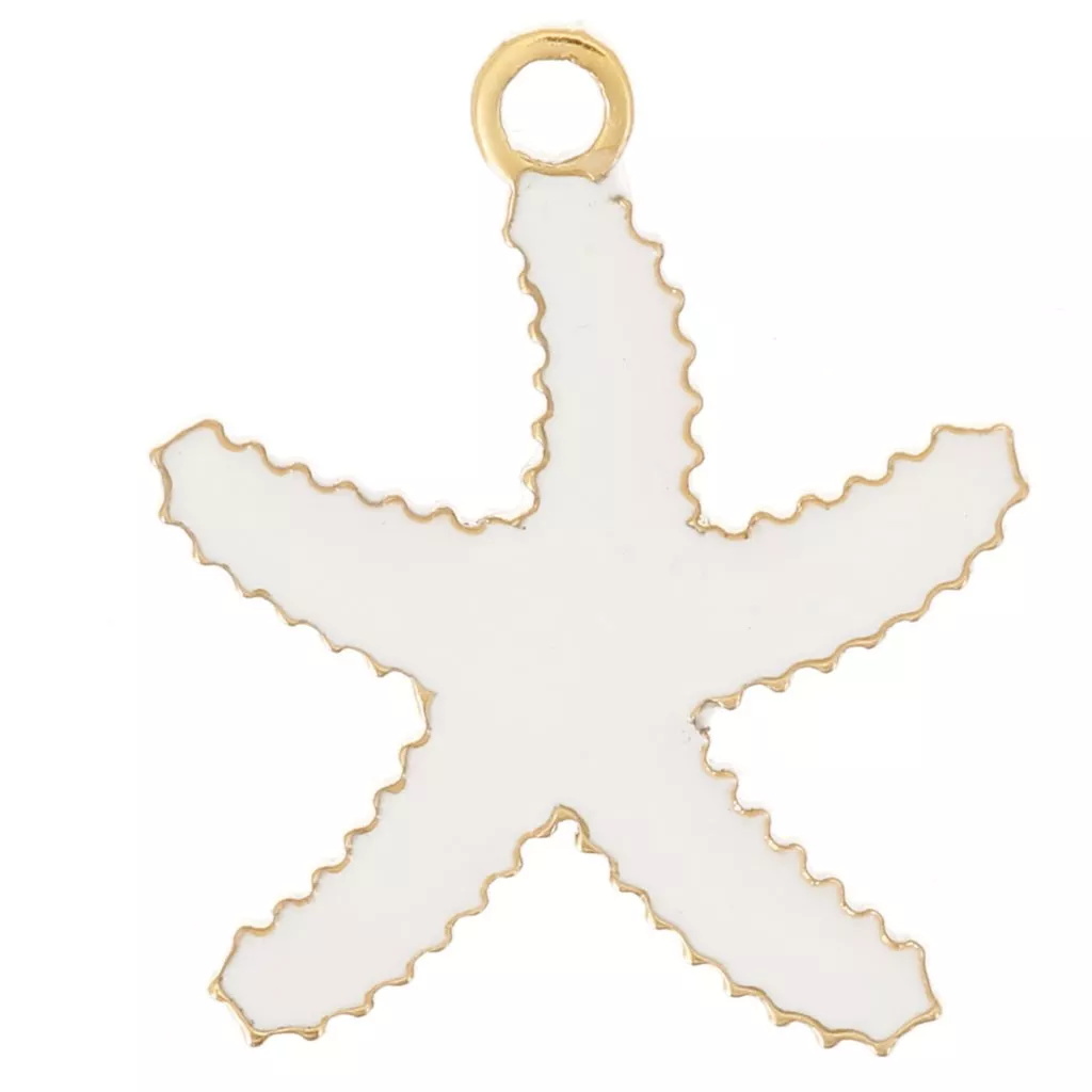12x10mm Stainless steel 316L Starfish charm epoxy resin Gold