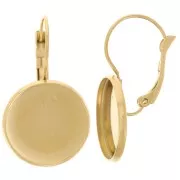 30mm 304L stainless steel Leverback earrings for 16mm cabochon - Gold x2