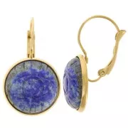 30mm 304L stainless steel Leverback earrings for 16mm cabochon - Gold x2