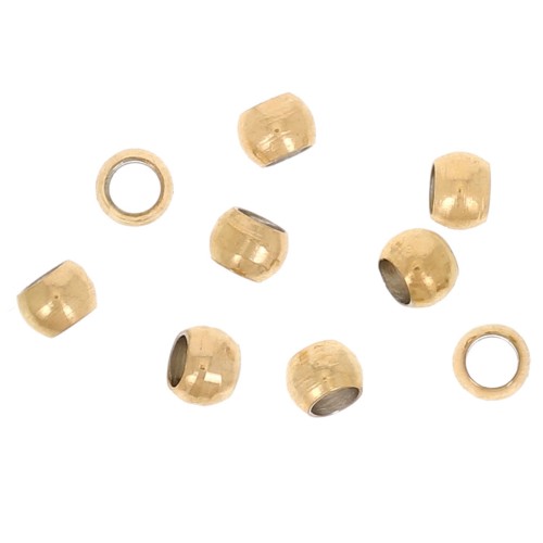 2mm 316 stainless steel Round crushable beads - Gold x100