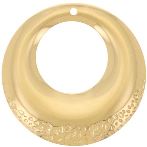 32mm Stainless steel 316LRound hollow pendants - Gold x2