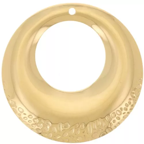 32mm Stainless steel 316LRound hollow pendants - Gold x2