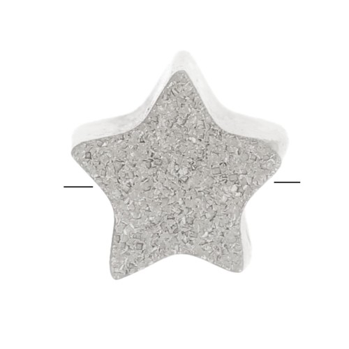 4.5mm 304L stainless steel Flat star bead diamond effect x1