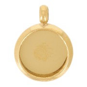 6mm 304L stainless steel Pendant setting for flat-bottomed cabochon - gold x1
